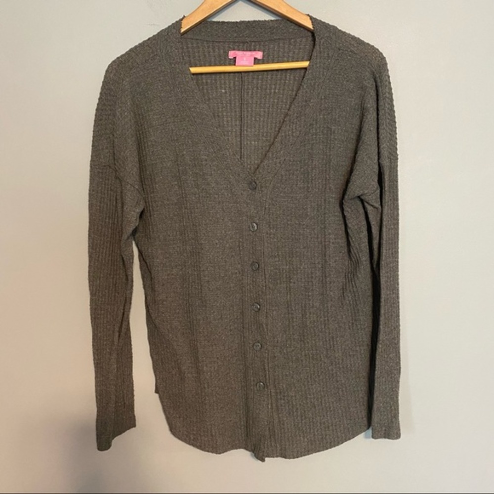 ISAAC MIZRAHI ribbed long sleeve cardigan sz S
